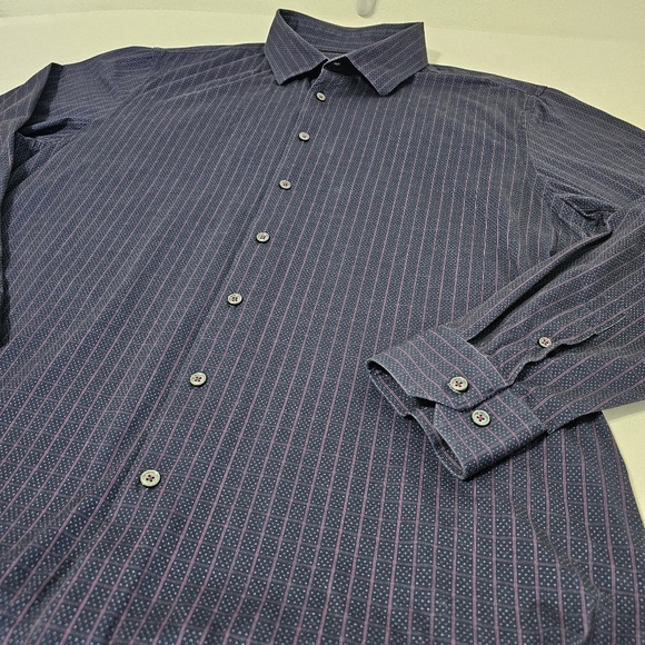 Bugatchi OoohCotton Tech Button Down Shirt XXL 8-Way Stretch Long Sleeve - Picture 4 of 9